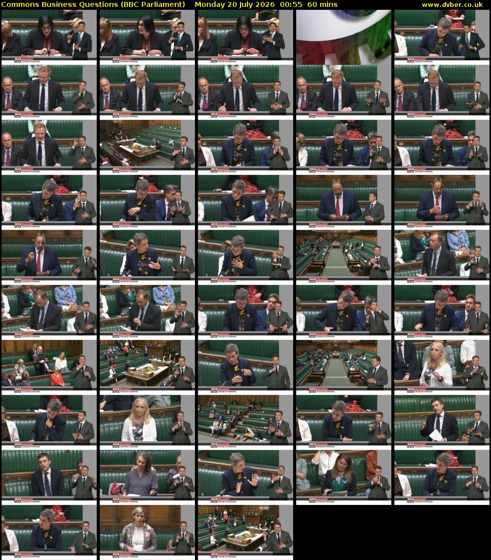 Commons Business Questions (BBC Parliament) Monday 20 July 2026 00:55 - 01:55