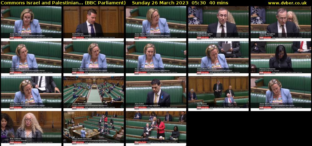 Commons Israel and Palestinian... (BBC Parliament) Sunday 26 March 2023 05:30 - 06:10