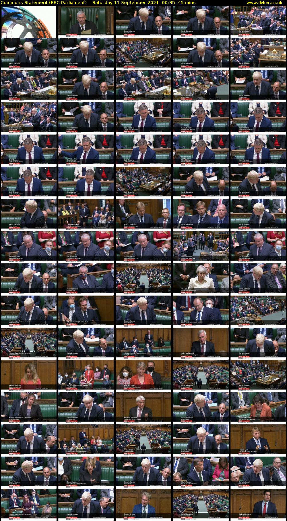 Commons Statement (BBC Parliament) Saturday 11 September 2021 00:35 - 01:20
