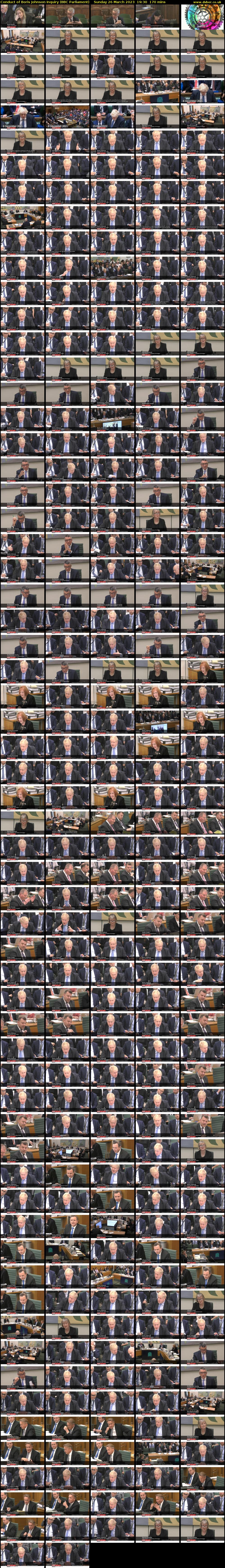 Conduct of Boris Johnson Inquiry (BBC Parliament) Sunday 26 March 2023 19:30 - 22:20