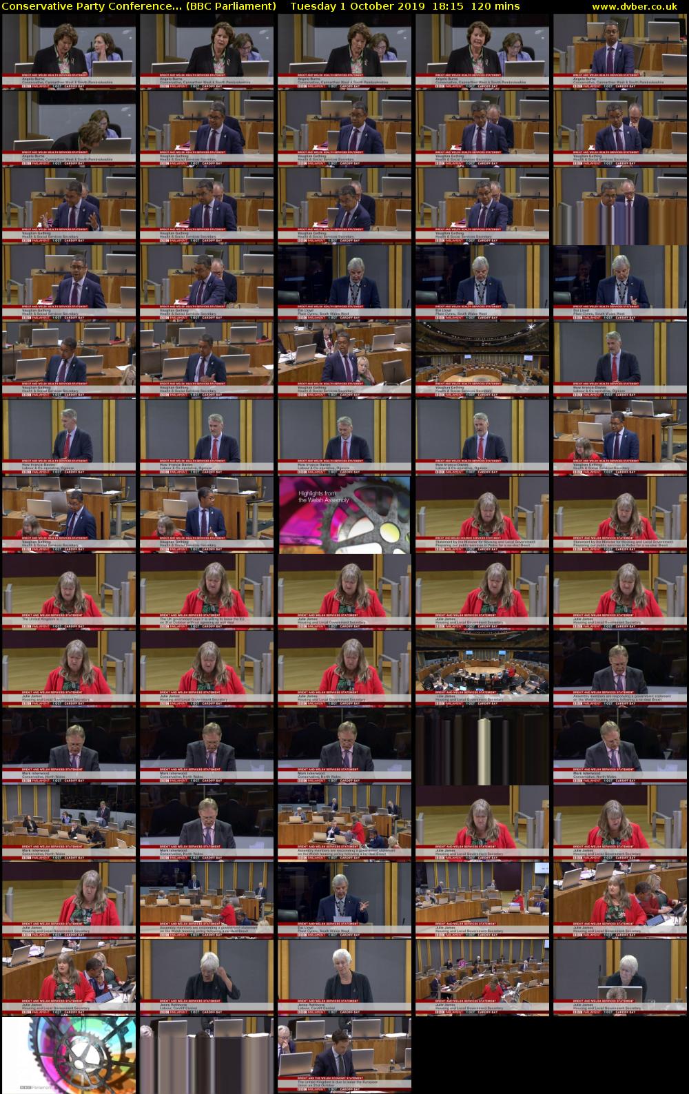 Conservative Party Conference... (BBC Parliament) Tuesday 1 October 2019 18:15 - 20:15