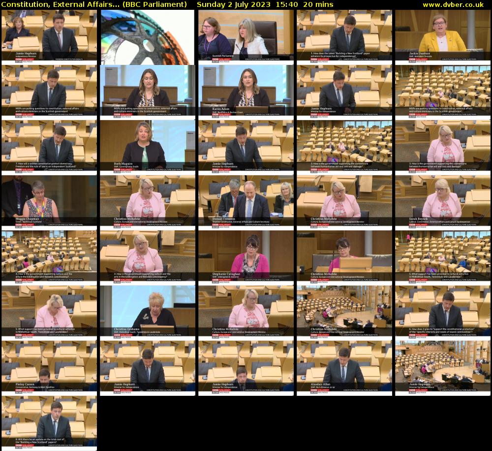 Constitution, External Affairs... (BBC Parliament) Sunday 2 July 2023 15:40 - 16:00