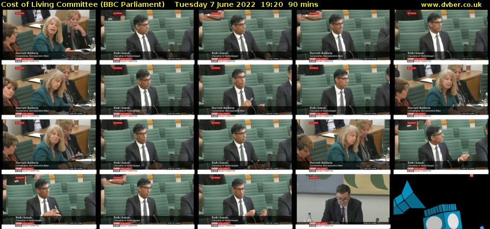 Cost of Living Committee (BBC Parliament) Tuesday 7 June 2022 19:20 - 20:50