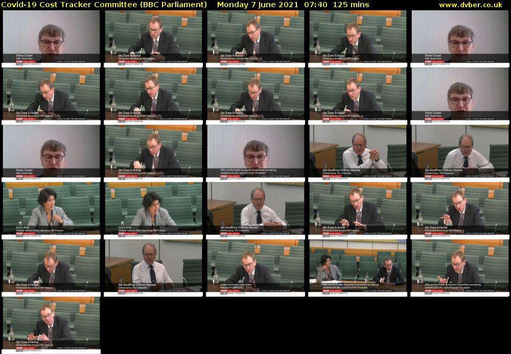 Covid-19 Cost Tracker Committee (BBC Parliament) Monday 7 June 2021 07:40 - 09:45