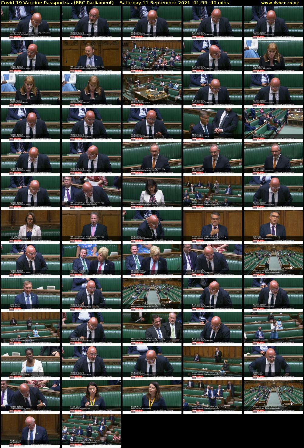 Covid-19 Vaccine Passports... (BBC Parliament) Saturday 11 September 2021 01:55 - 02:35