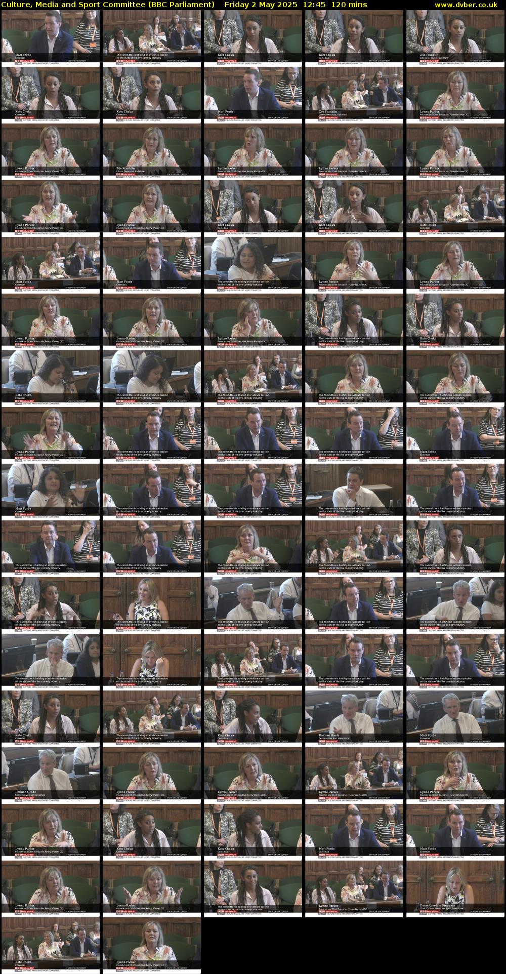 Culture, Media and Sport Committee (BBC Parliament) Friday 2 May 2025 12:45 - 14:45