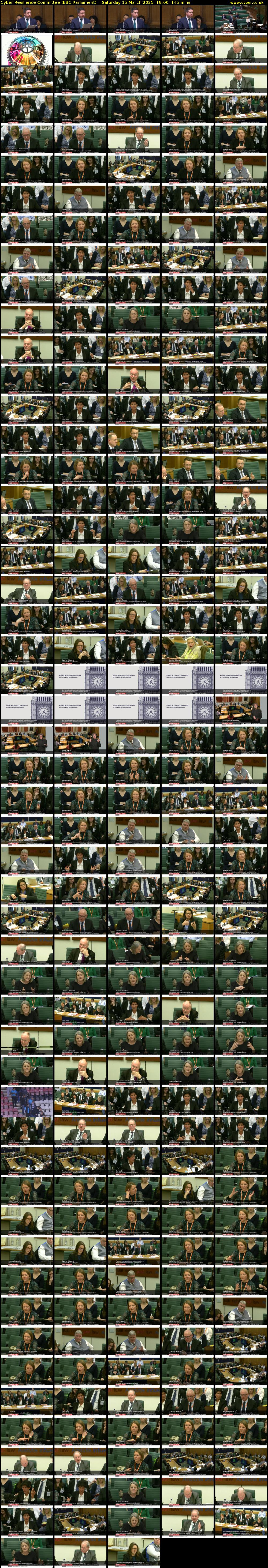 Cyber Resilience Committee (BBC Parliament) Saturday 15 March 2025 18:00 - 20:25