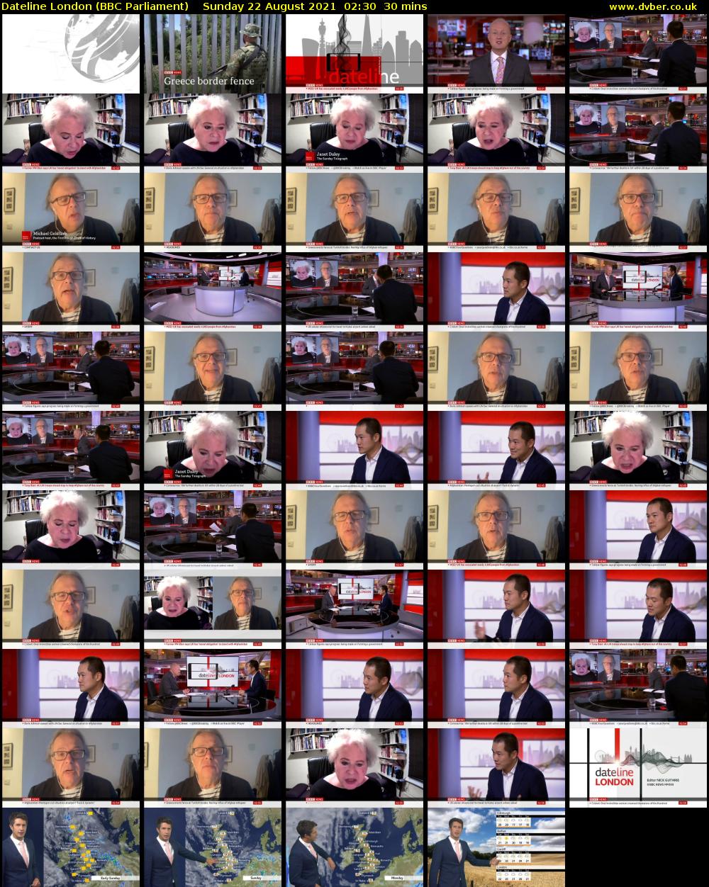 Dateline London (BBC Parliament) Sunday 22 August 2021 02:30 - 03:00