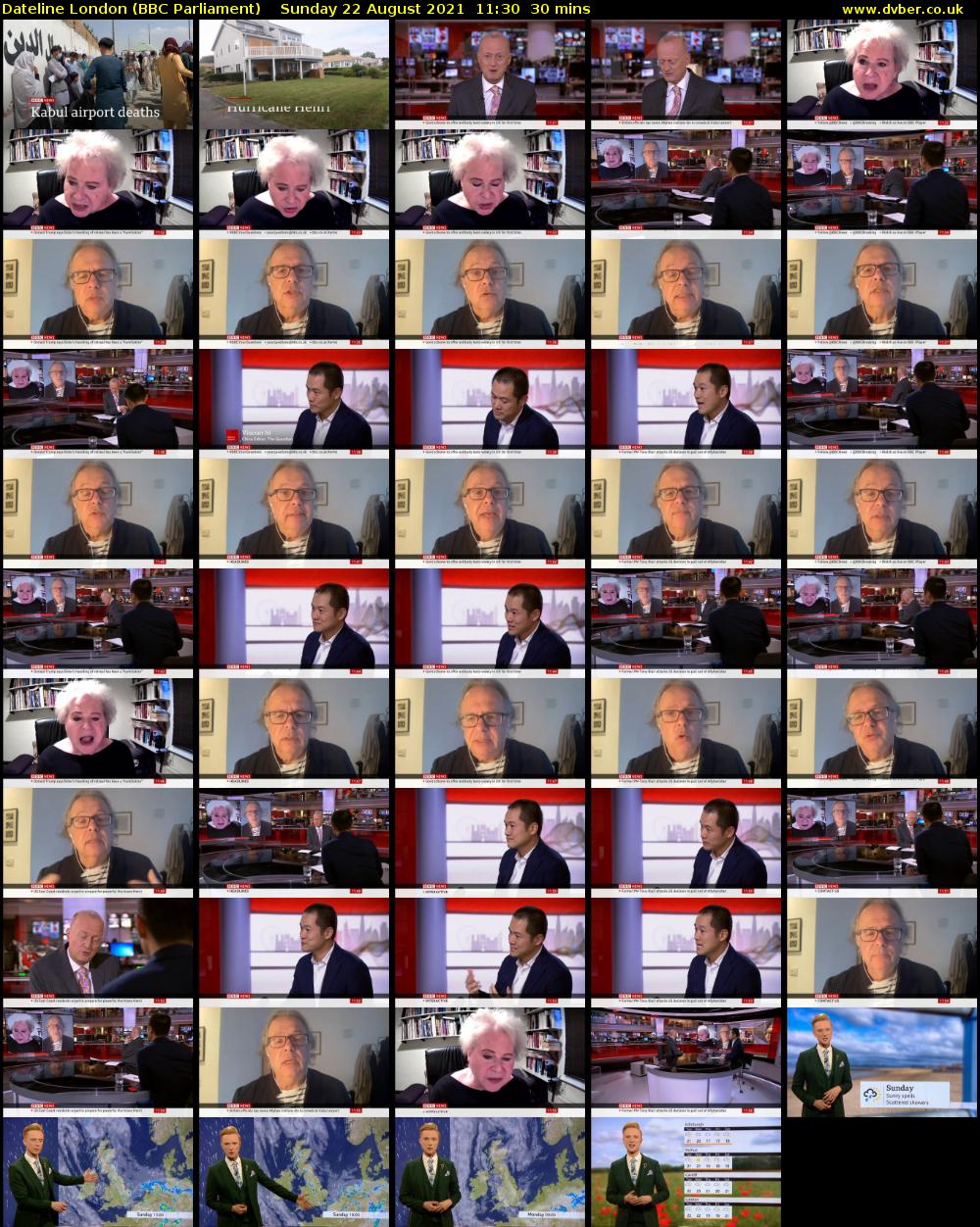 Dateline London (BBC Parliament) Sunday 22 August 2021 11:30 - 12:00