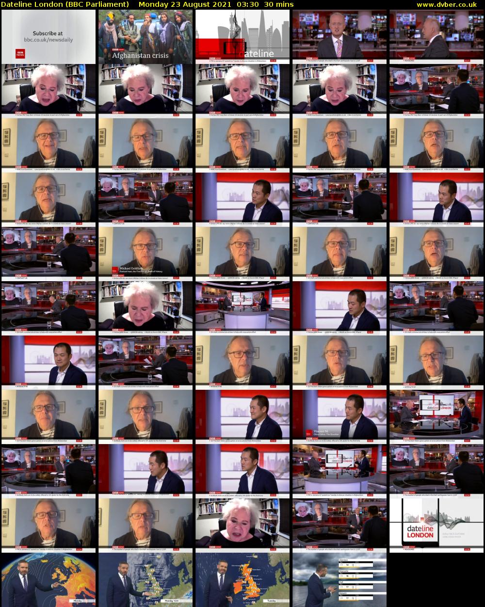 Dateline London (BBC Parliament) Monday 23 August 2021 03:30 - 04:00