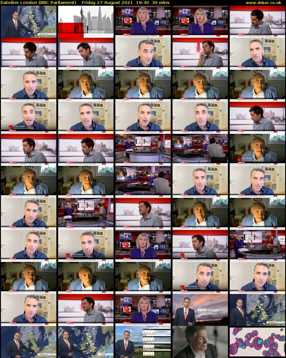 Dateline London (BBC Parliament) Friday 27 August 2021 19:30 - 20:00