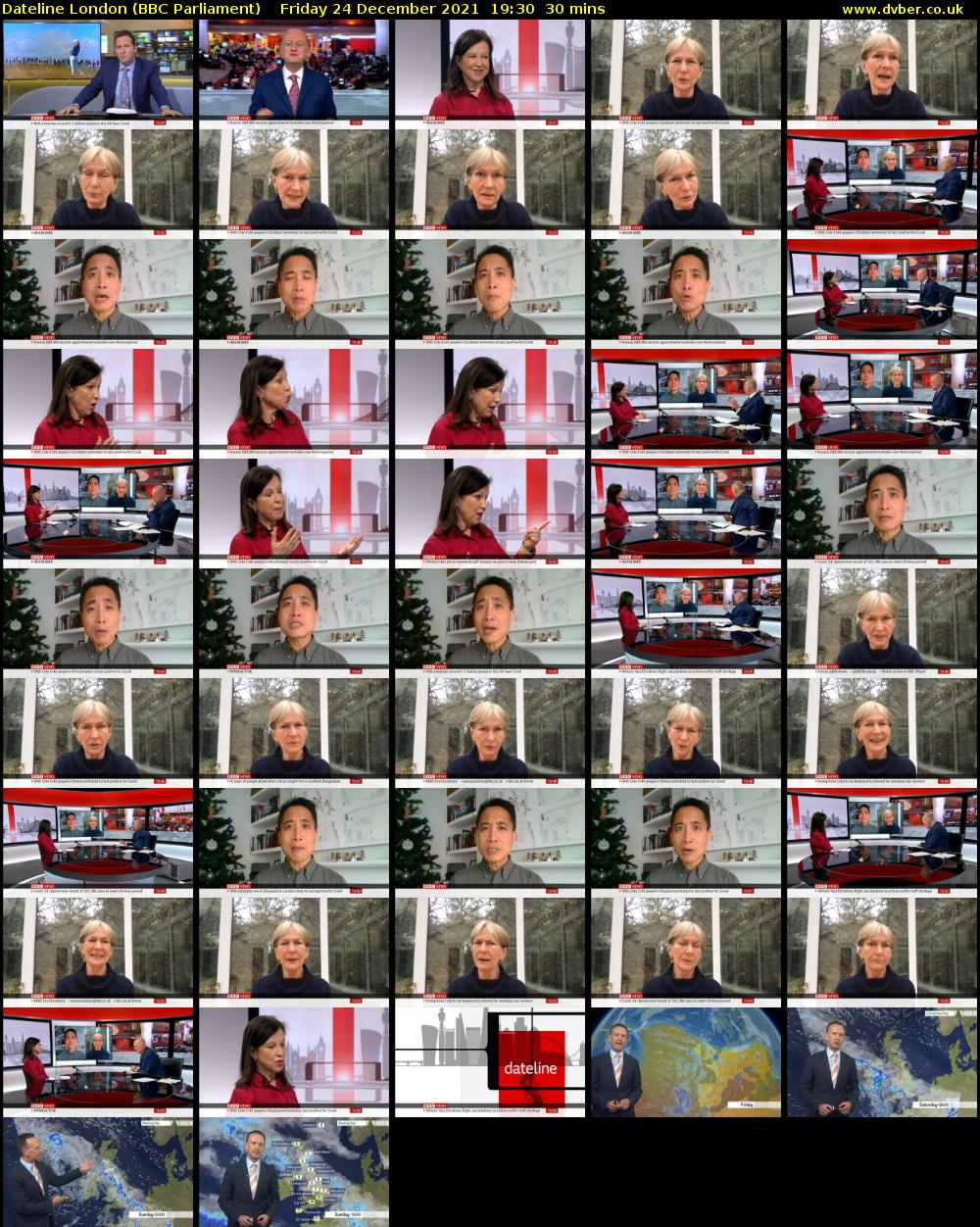 Dateline London (BBC Parliament) Friday 24 December 2021 19:30 - 20:00