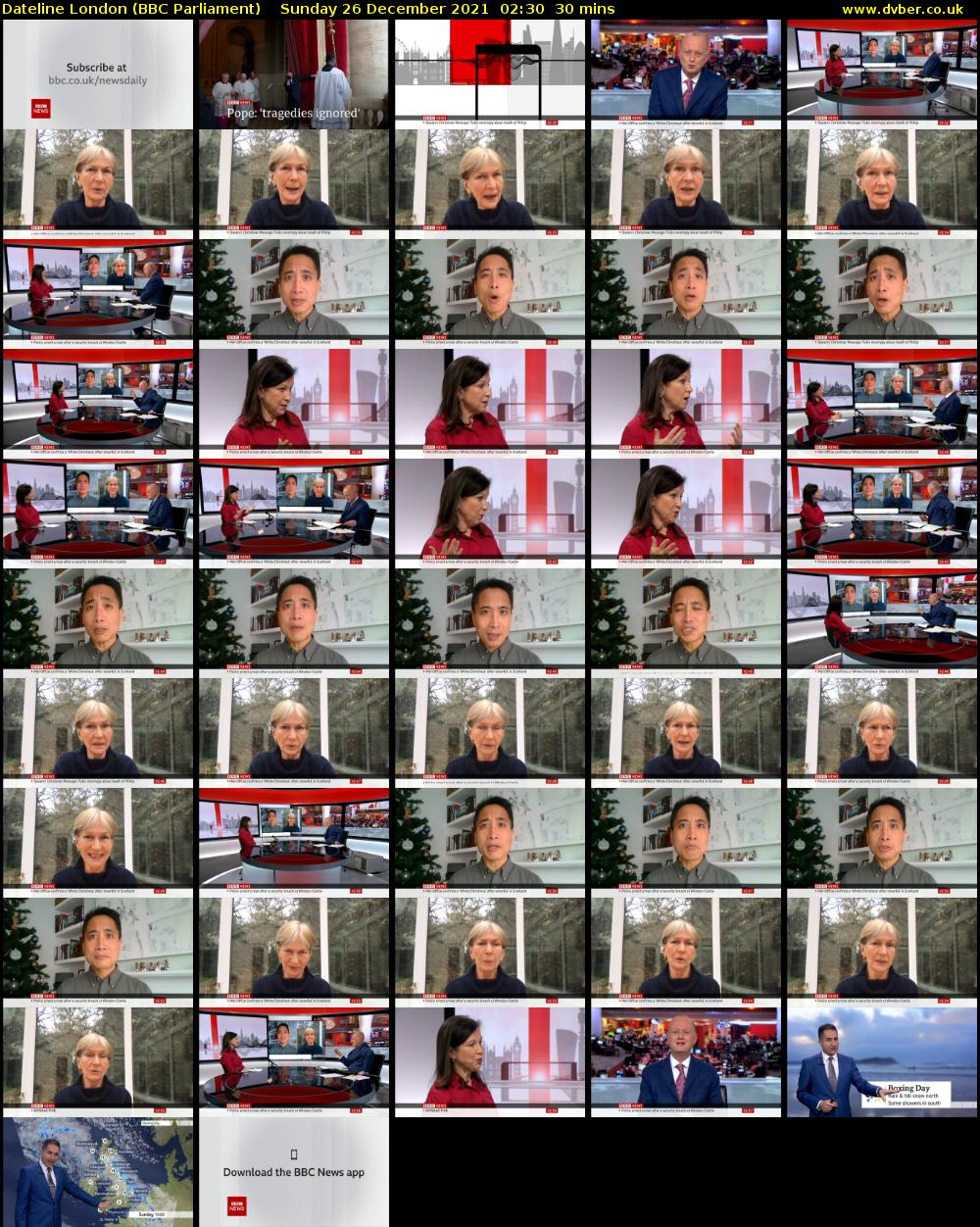 Dateline London (BBC Parliament) Sunday 26 December 2021 02:30 - 03:00