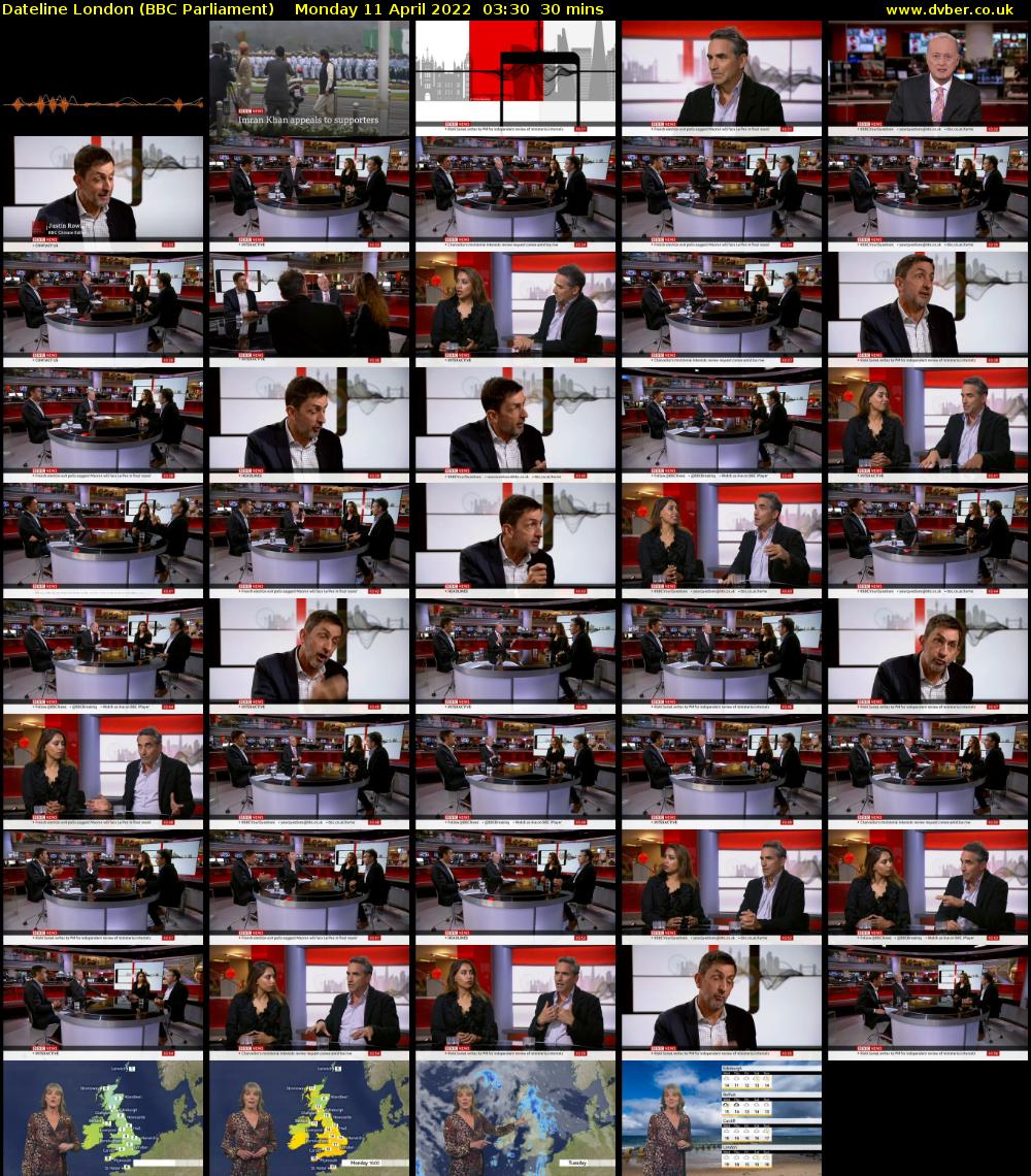 Dateline London (BBC Parliament) Monday 11 April 2022 03:30 - 04:00