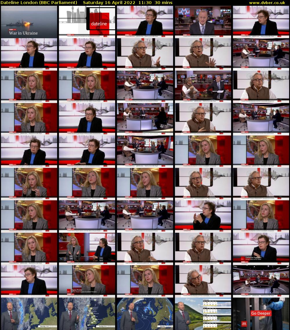 Dateline London (BBC Parliament) Saturday 16 April 2022 11:30 - 12:00