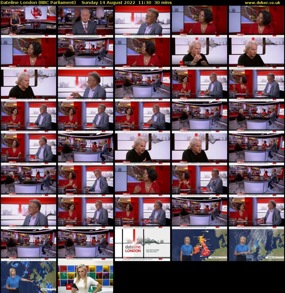 Dateline London (BBC Parliament) Sunday 14 August 2022 11:30 - 12:00