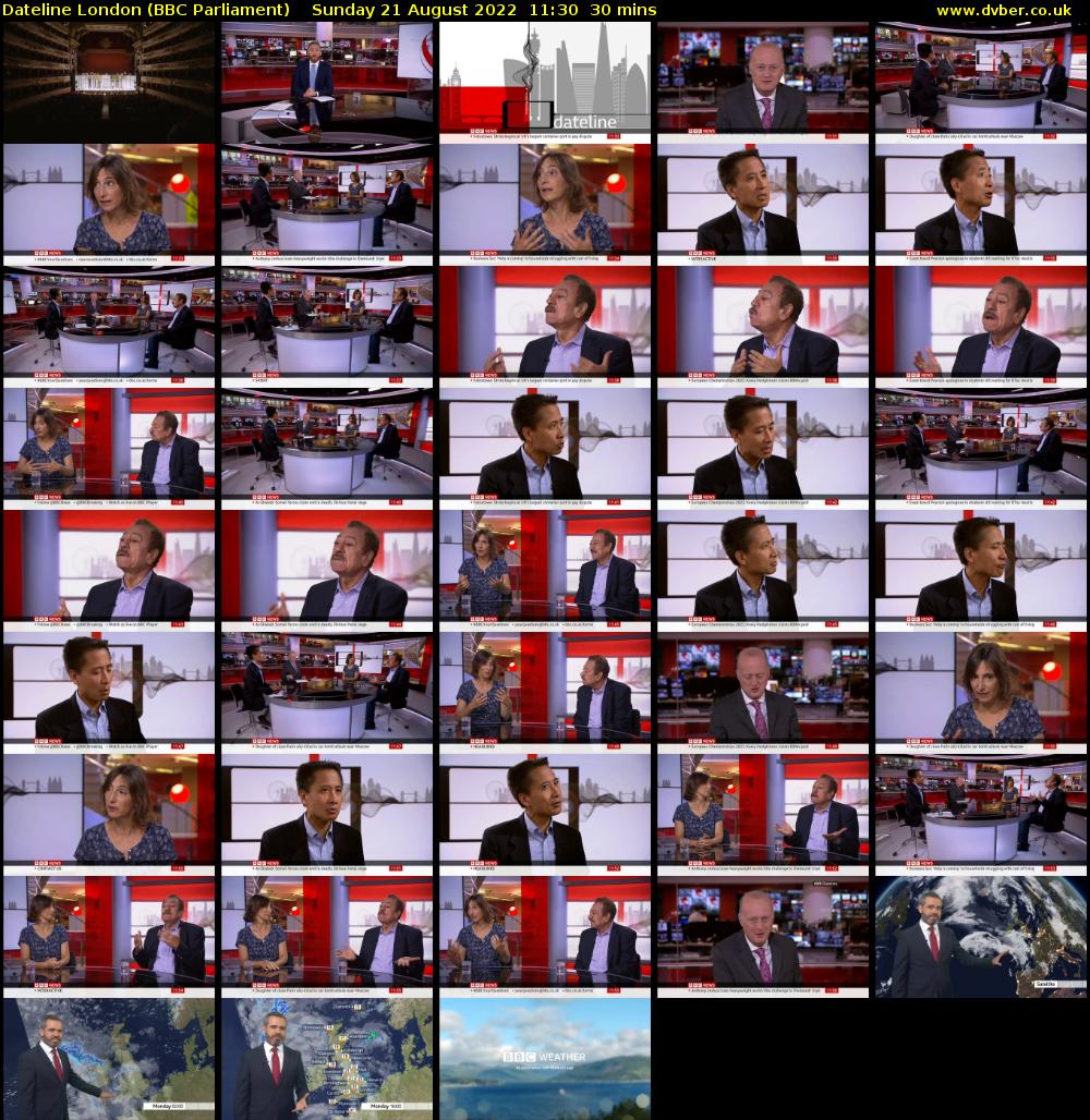 Dateline London (BBC Parliament) Sunday 21 August 2022 11:30 - 12:00