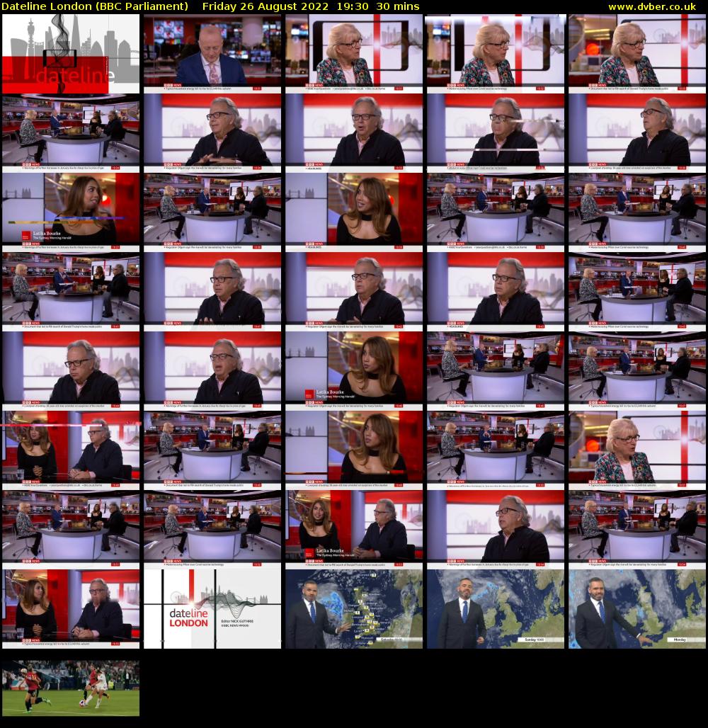 Dateline London (BBC Parliament) Friday 26 August 2022 19:30 - 20:00