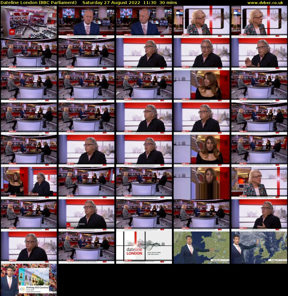 Dateline London (BBC Parliament) Saturday 27 August 2022 11:30 - 12:00