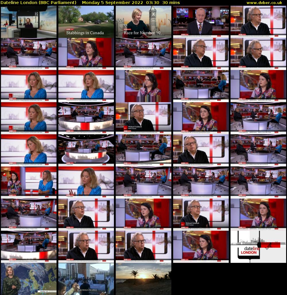 Dateline London (BBC Parliament) Monday 5 September 2022 03:30 - 04:00