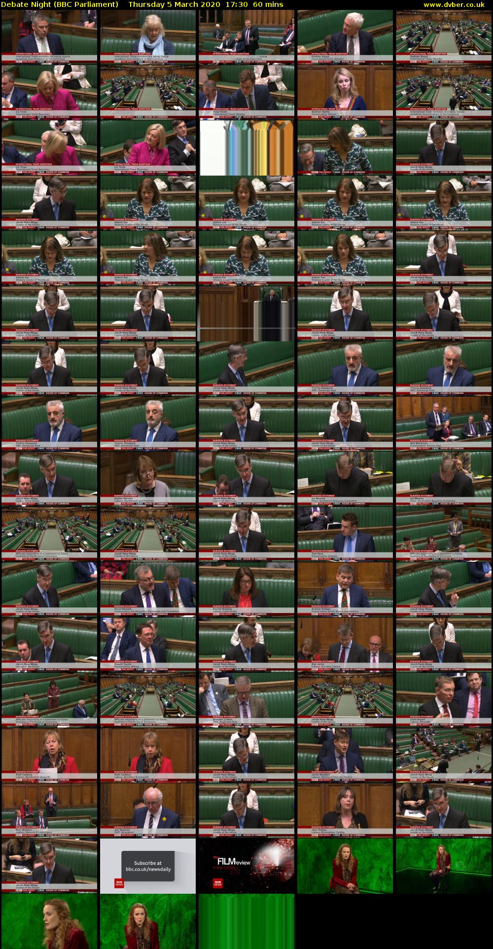 Debate Night (BBC Parliament) Thursday 5 March 2020 17:30 - 18:30