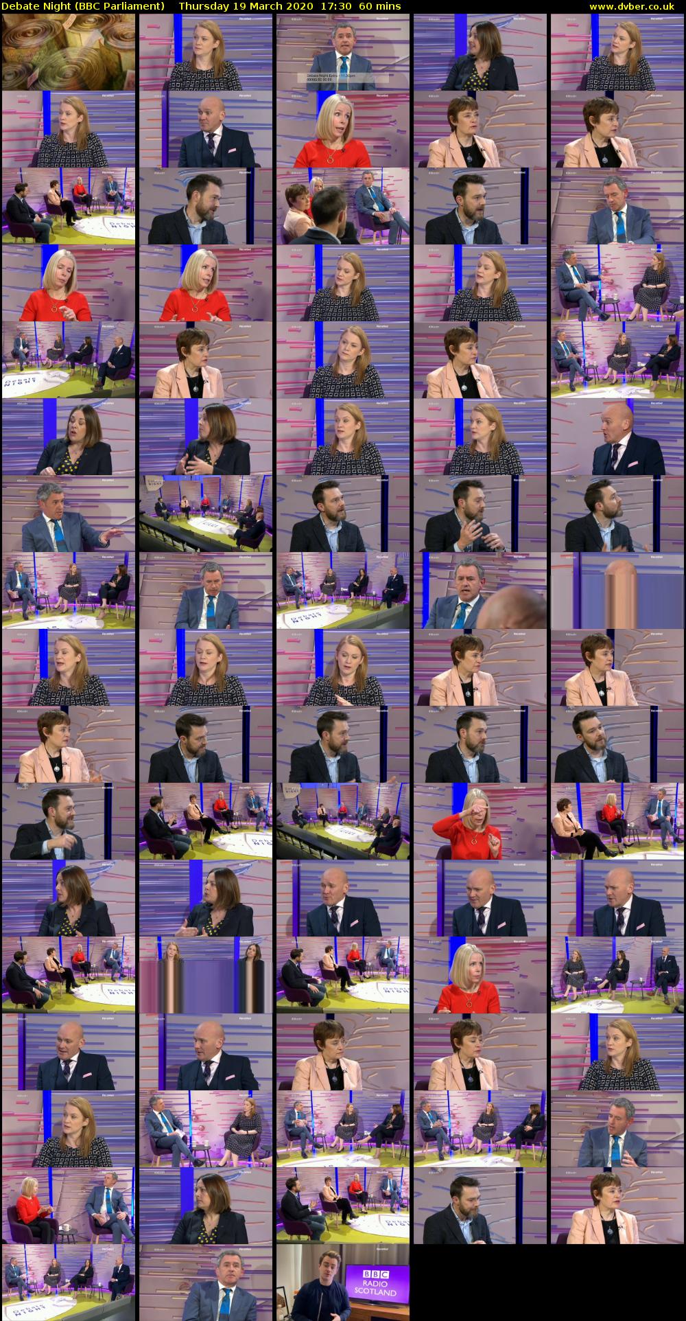 Debate Night (BBC Parliament) Thursday 19 March 2020 17:30 - 18:30