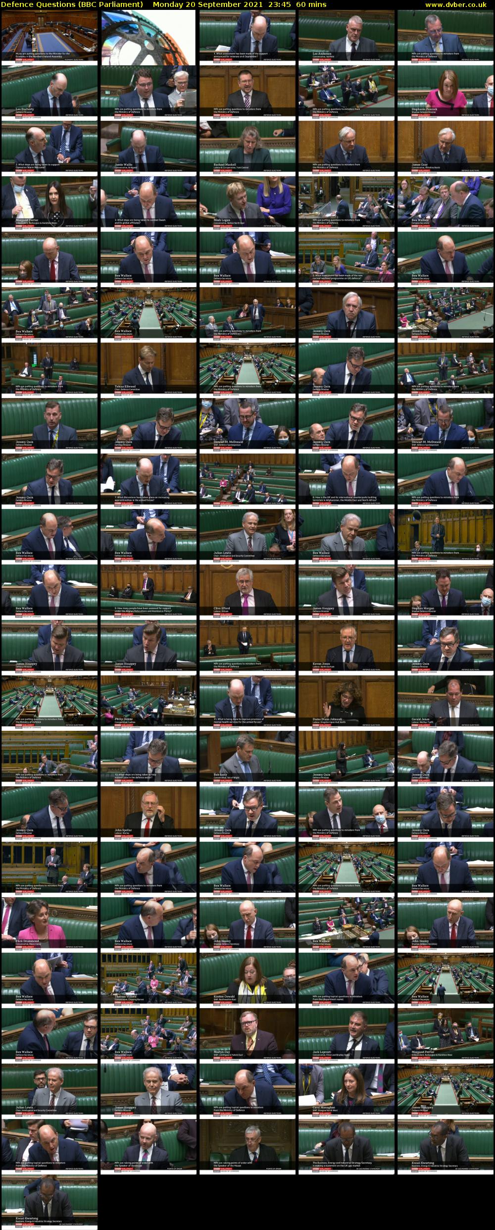 Defence Questions (BBC Parliament) Monday 20 September 2021 23:45 - 00:45