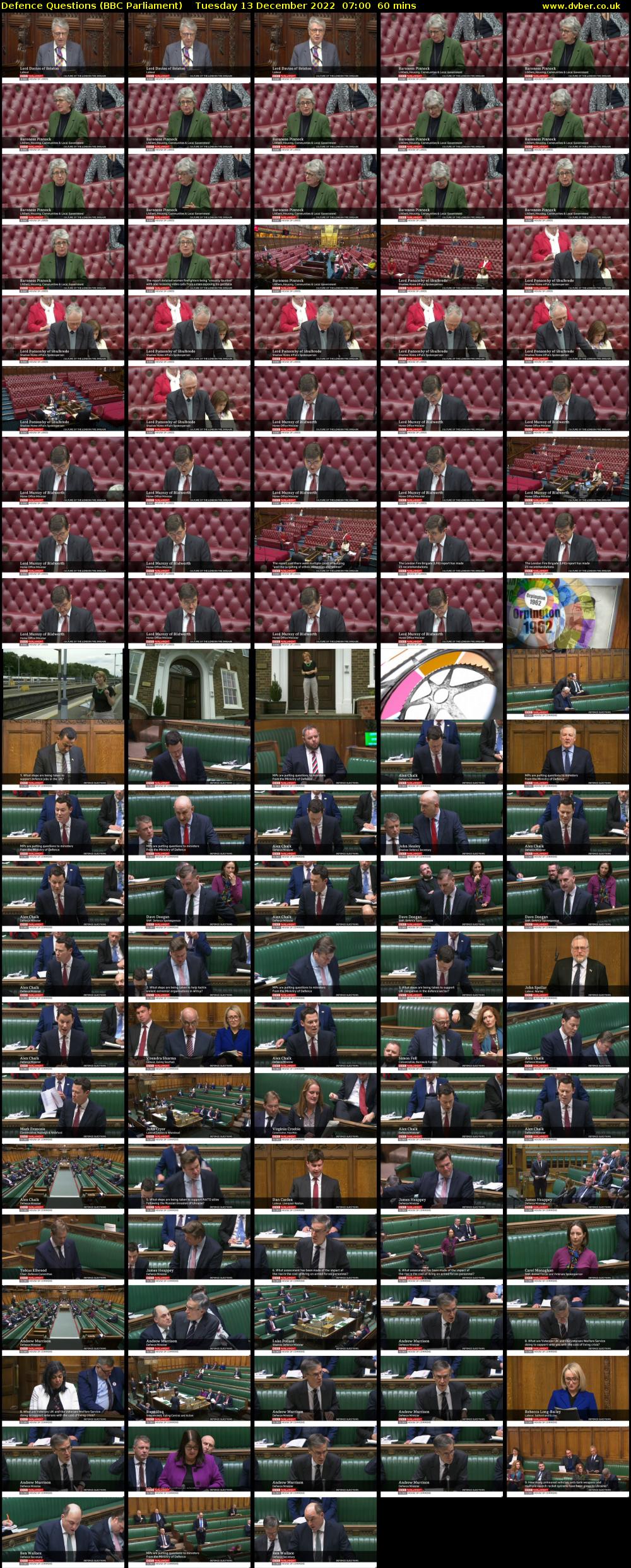 Defence Questions (BBC Parliament) Tuesday 13 December 2022 07:00 - 08:00