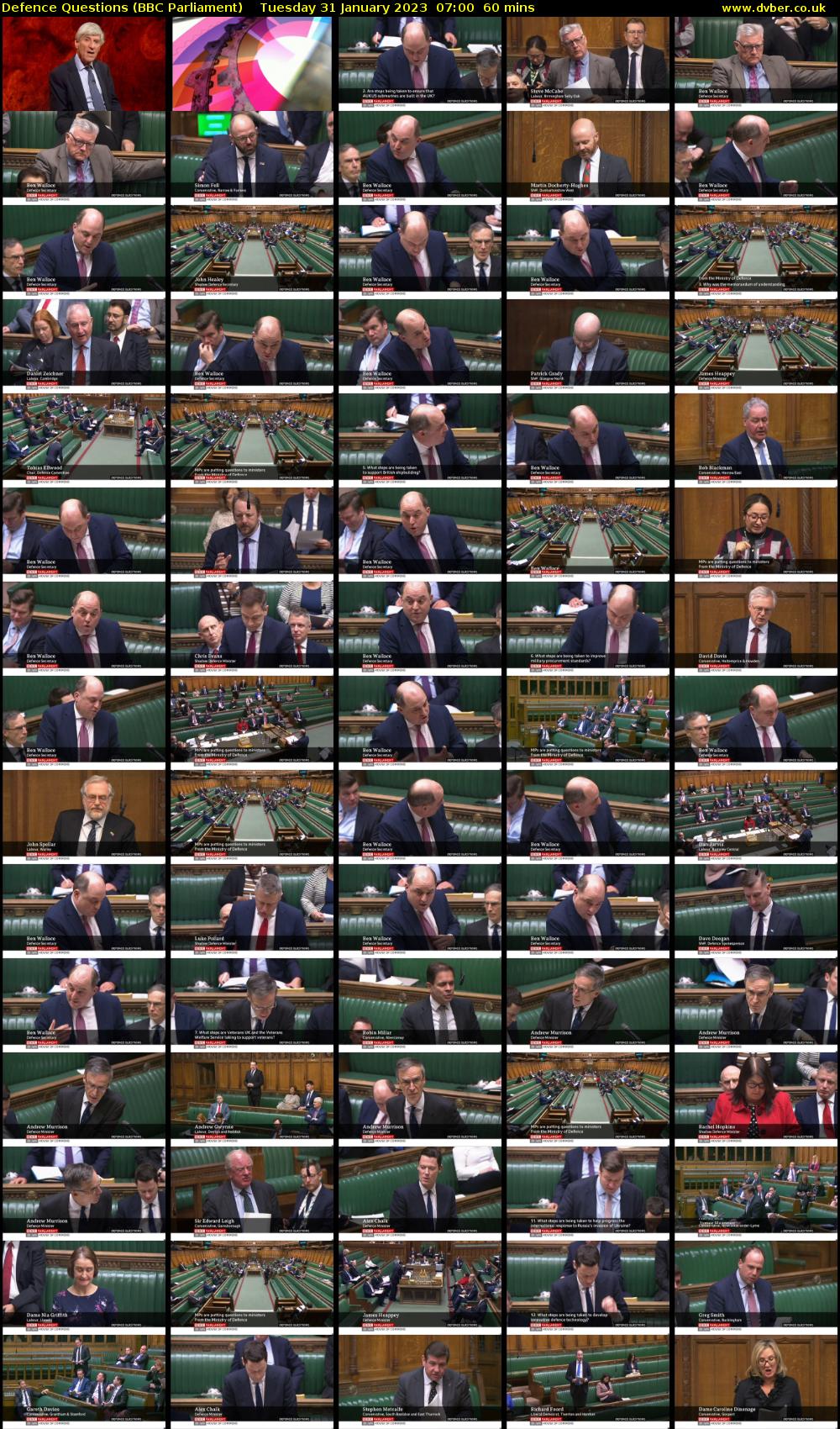 Defence Questions (BBC Parliament) Tuesday 31 January 2023 07:00 - 08:00