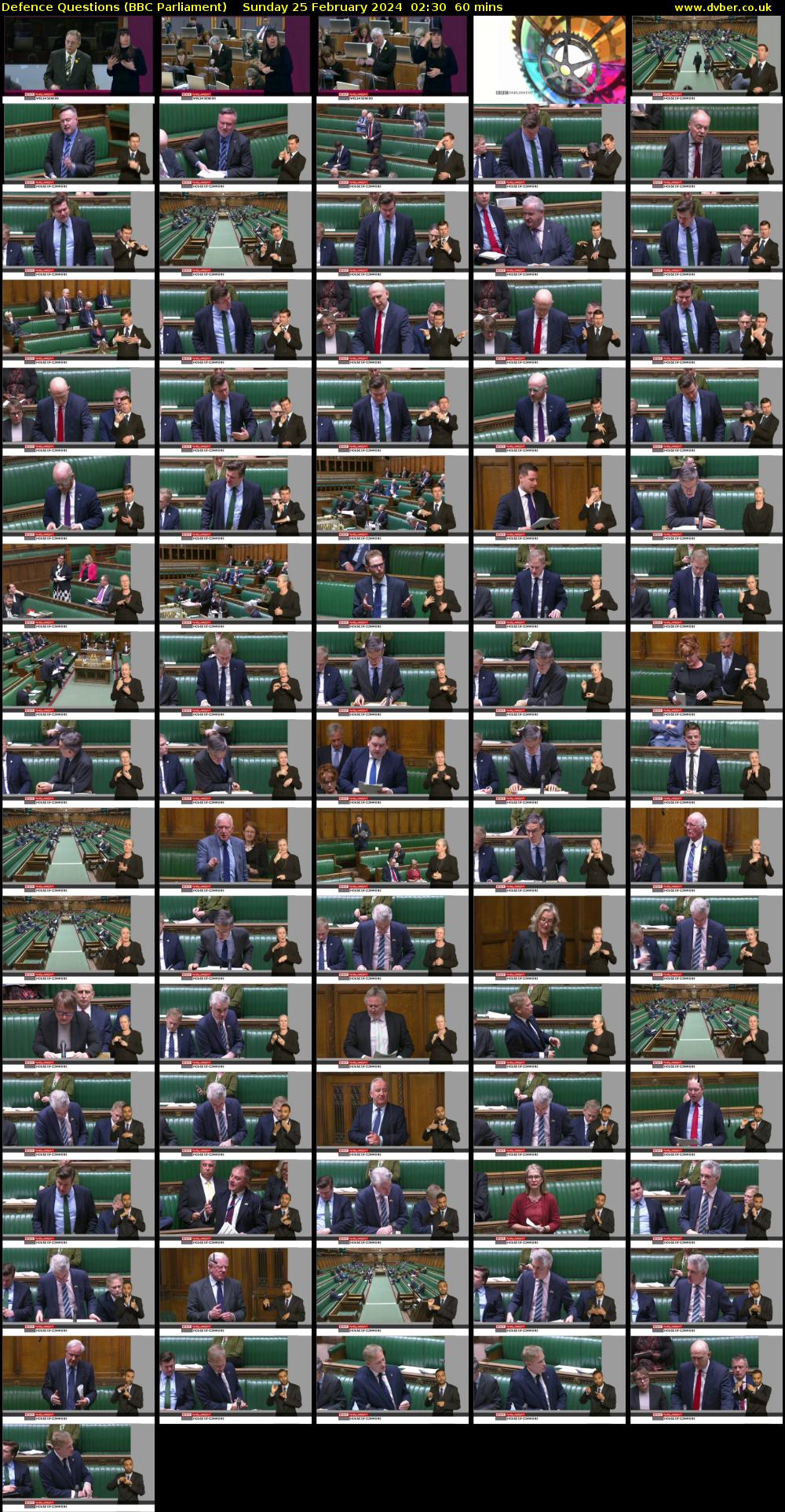 Defence Questions (BBC Parliament) Sunday 25 February 2024 02:30 - 03:30