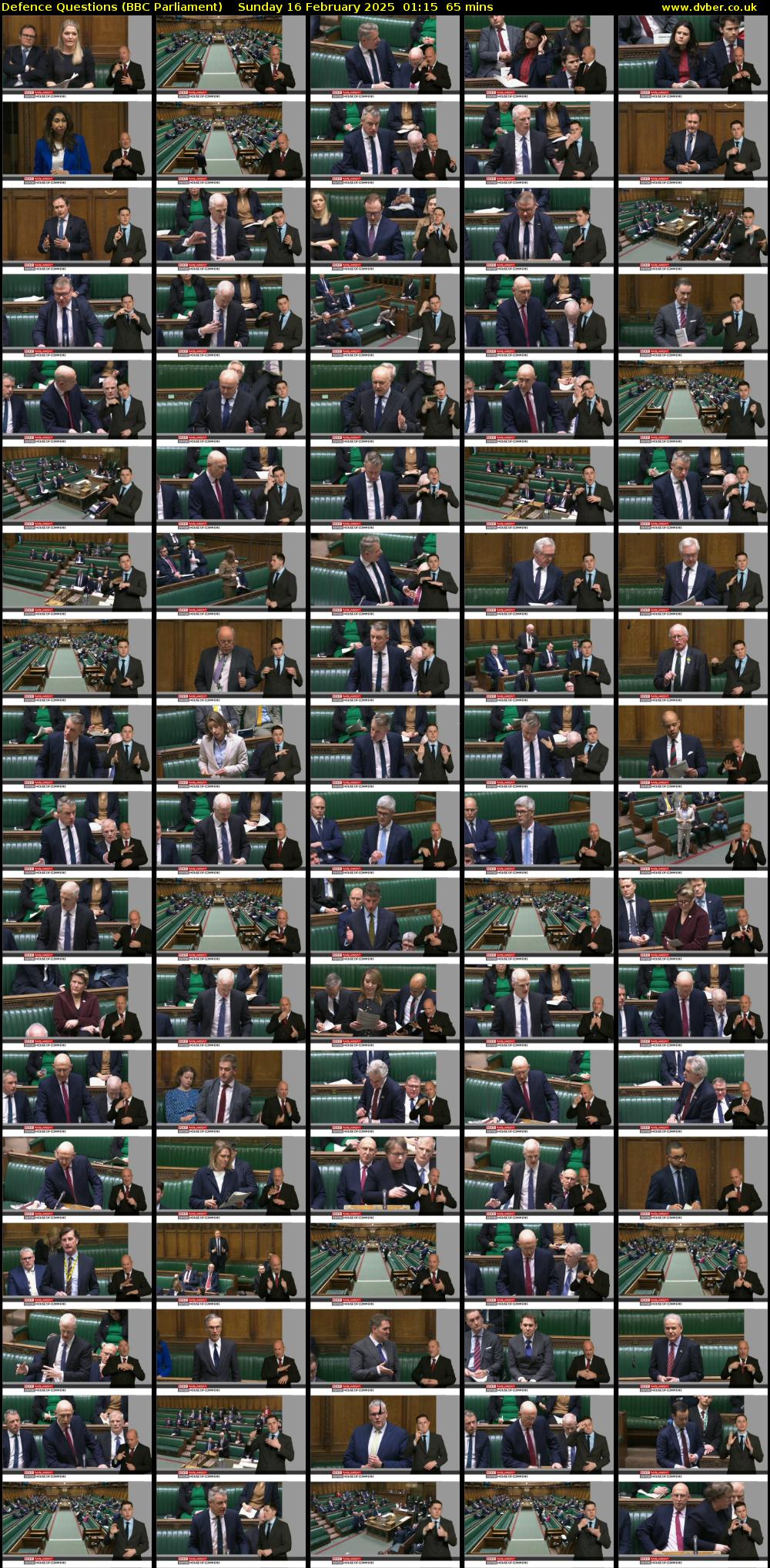 Defence Questions (BBC Parliament) Sunday 16 February 2025 01:15 - 02:20