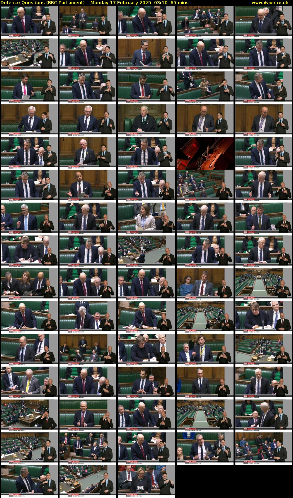 Defence Questions (BBC Parliament) Monday 17 February 2025 03:10 - 04:15