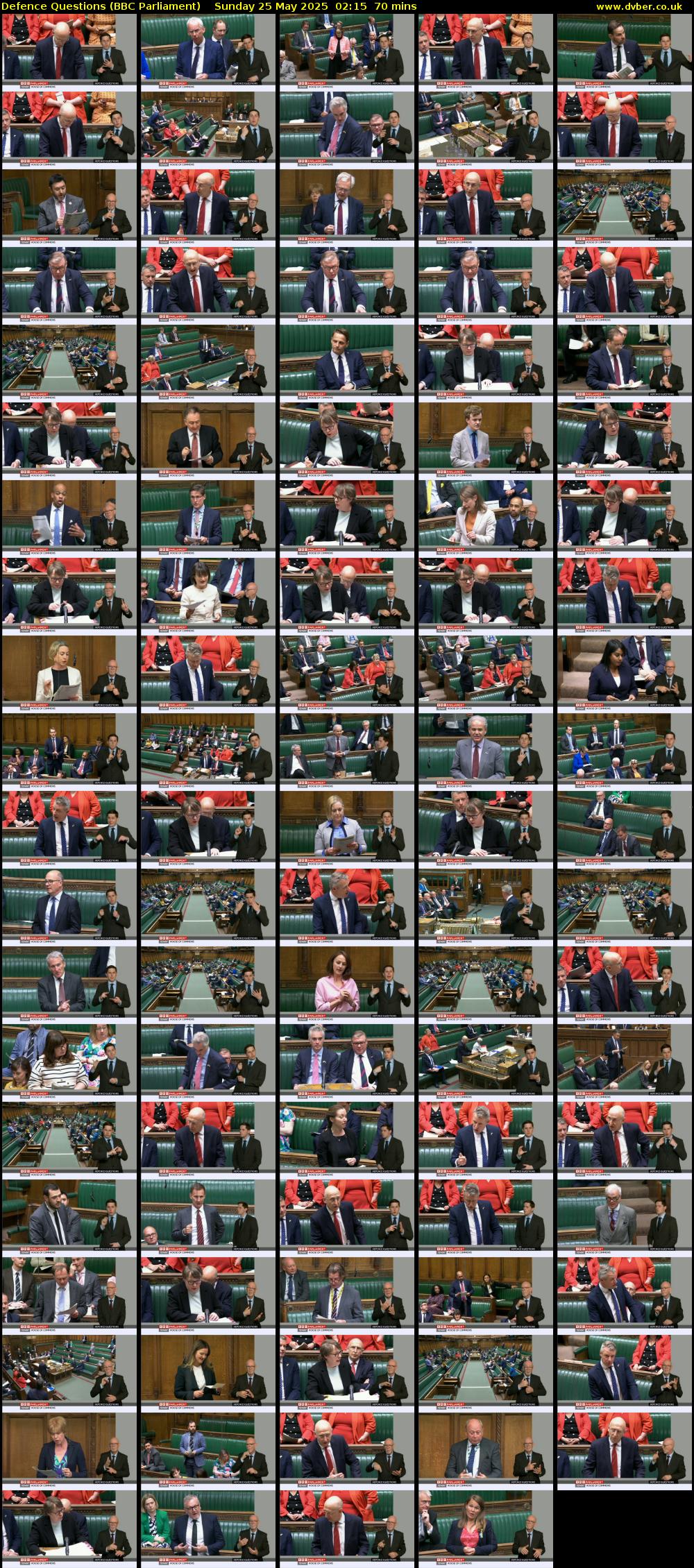 Defence Questions (BBC Parliament) Sunday 25 May 2025 02:15 - 03:25