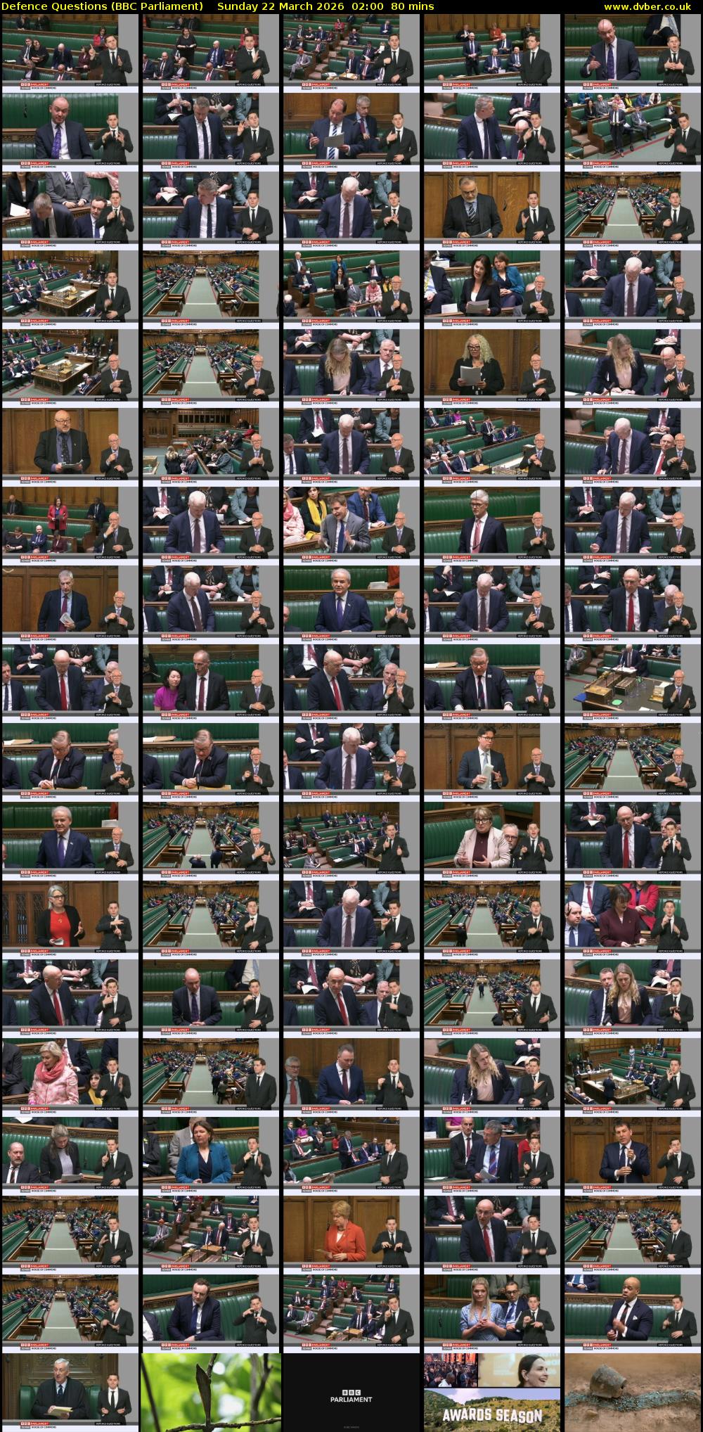 Defence Questions (BBC Parliament) Sunday 22 March 2026 02:00 - 03:20