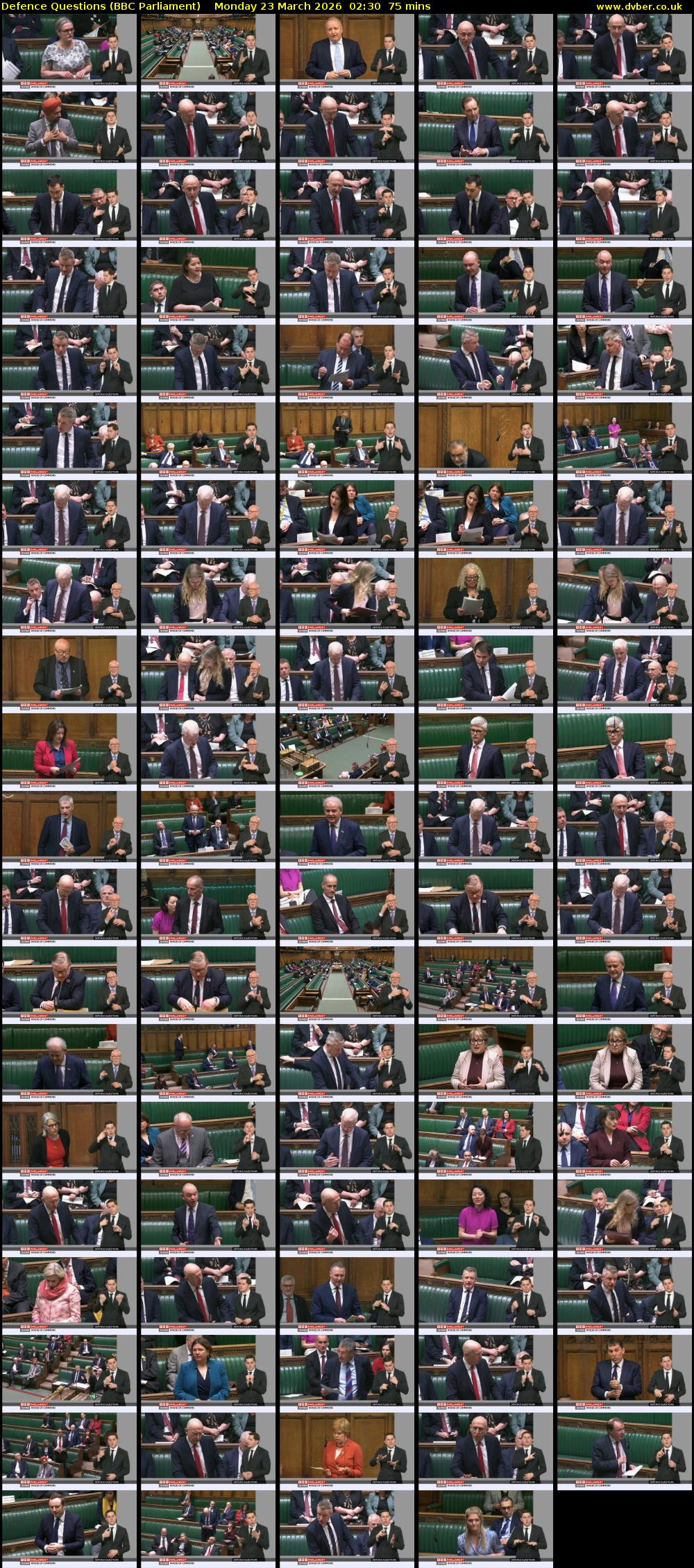 Defence Questions (BBC Parliament) Monday 23 March 2026 02:30 - 03:45