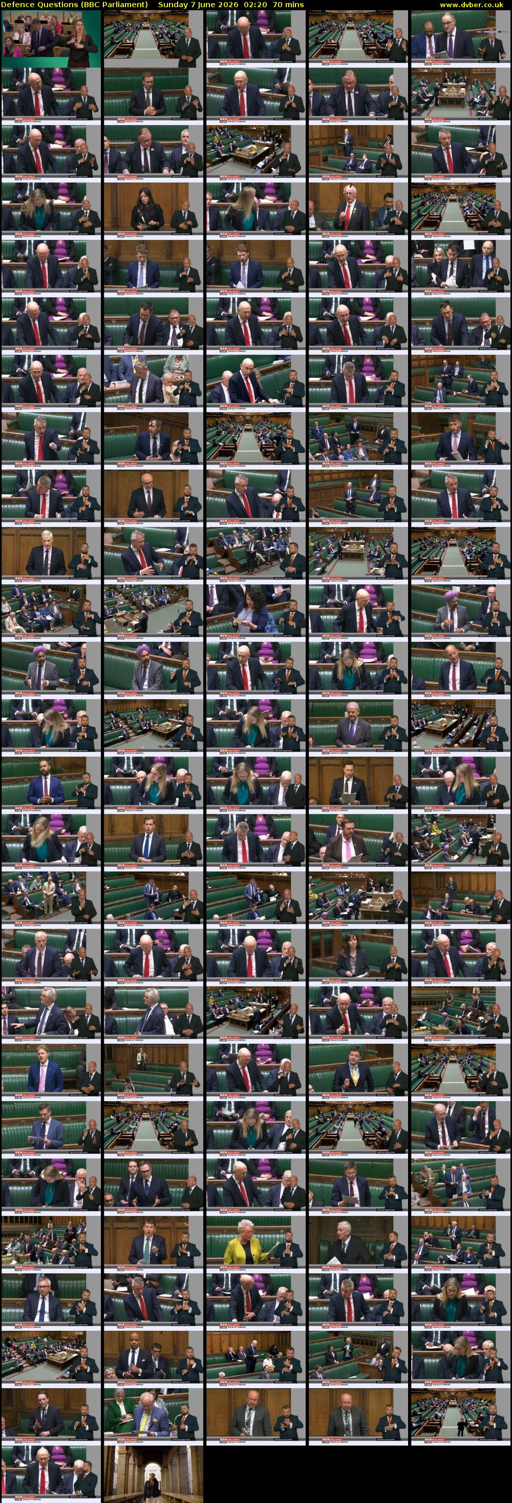 Defence Questions (BBC Parliament) Sunday 7 June 2026 02:20 - 03:30