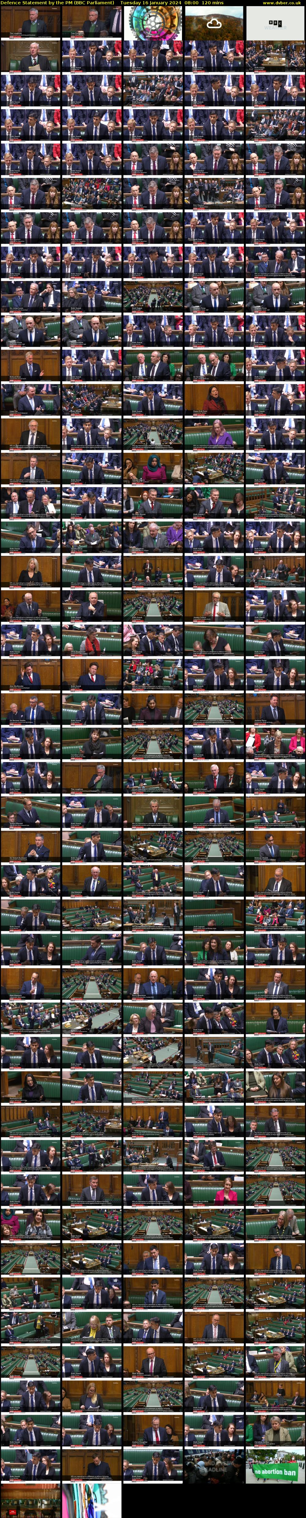 Defence Statement by the PM (BBC Parliament) Tuesday 16 January 2024 08:00 - 10:00