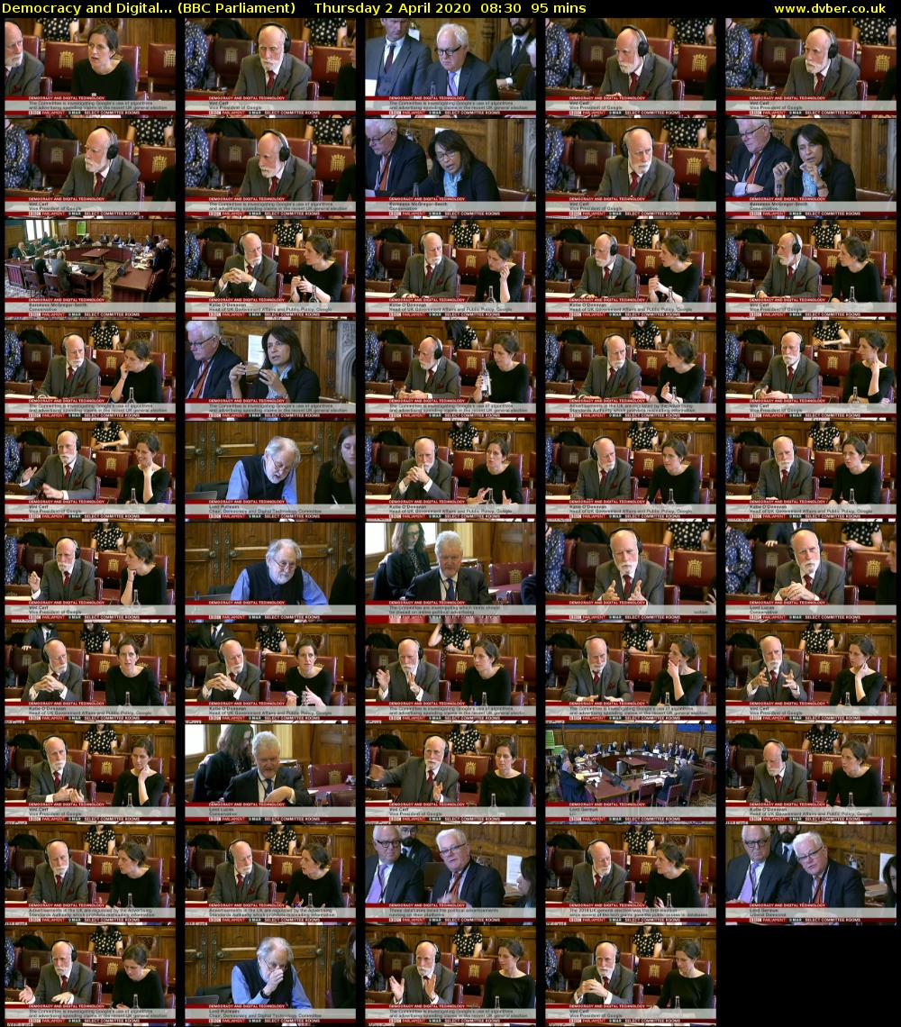 Democracy and Digital... (BBC Parliament) Thursday 2 April 2020 08:30 - 10:05