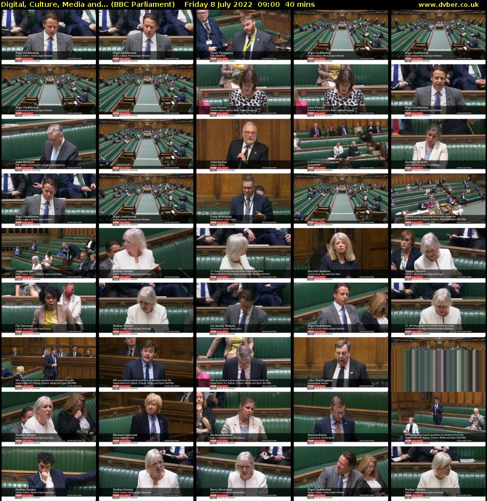 Digital, Culture, Media and... (BBC Parliament) Friday 8 July 2022 09:00 - 09:40