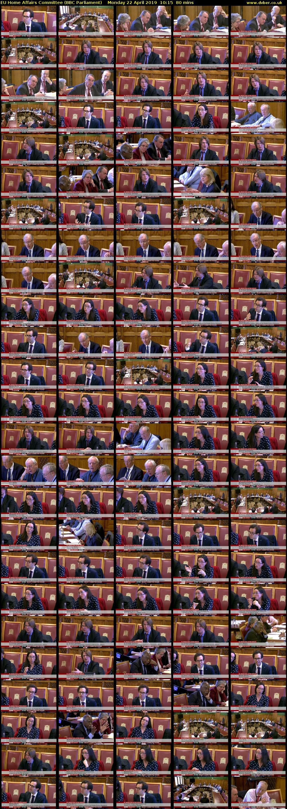 EU Home Affairs Committee (BBC Parliament) Monday 22 April 2019 10:15 - 11:35