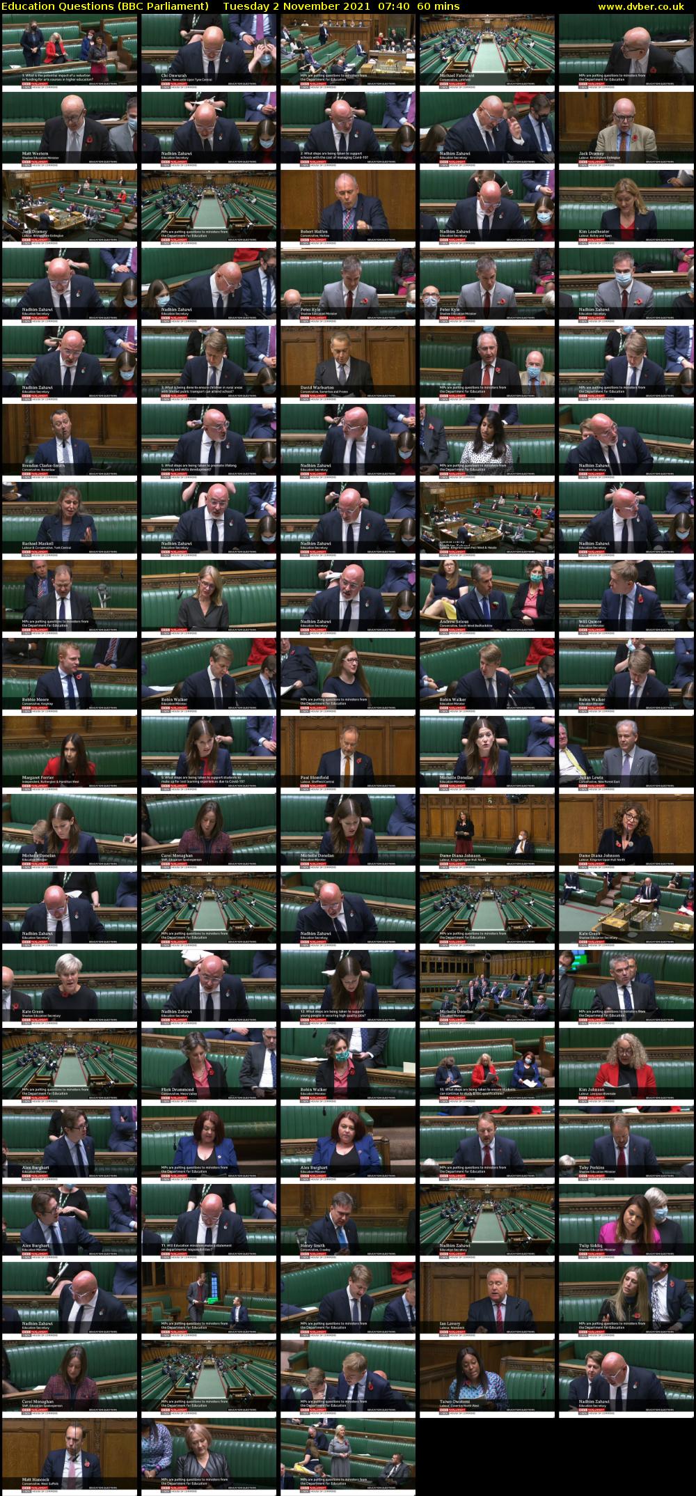 Education Questions (BBC Parliament) Tuesday 2 November 2021 07:40 - 08:40