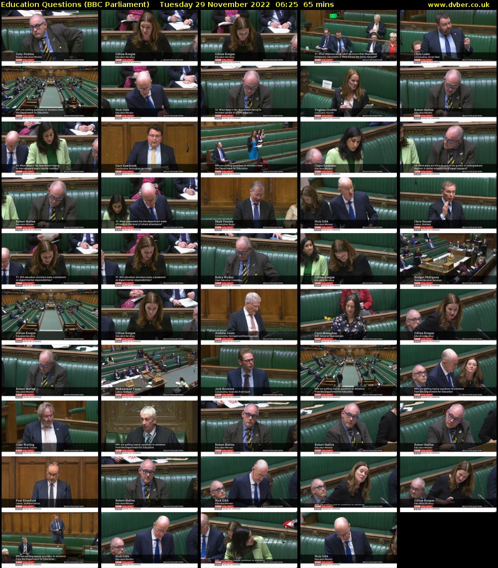 Education Questions (BBC Parliament) Tuesday 29 November 2022 06:25 - 07:30
