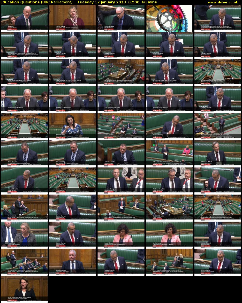 Education Questions (BBC Parliament) Tuesday 17 January 2023 07:00 - 08:00