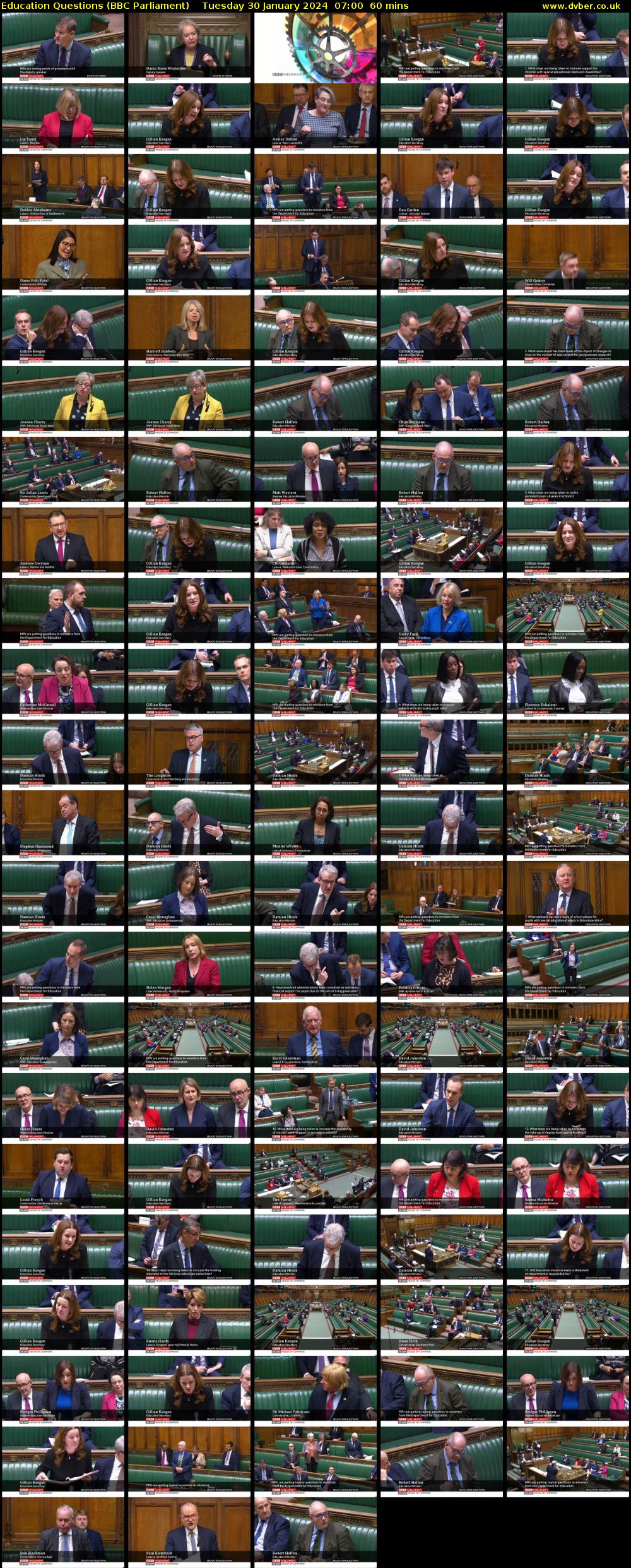 Education Questions (BBC Parliament) Tuesday 30 January 2024 07:00 - 08:00