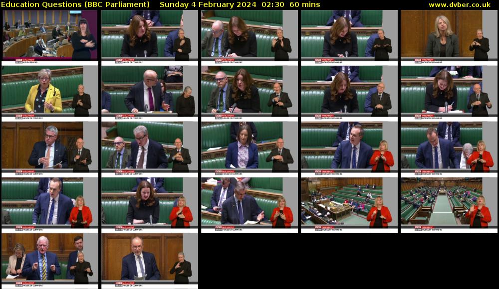 Education Questions (BBC Parliament) Sunday 4 February 2024 02:30 - 03:30
