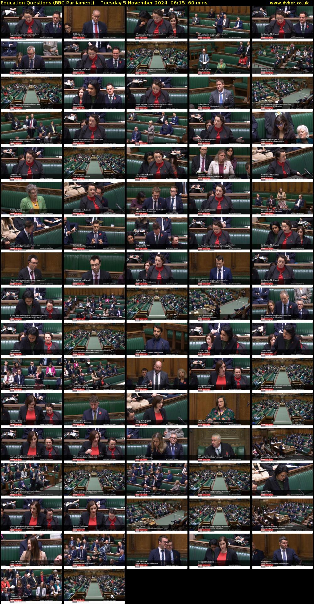 Education Questions (BBC Parliament) Tuesday 5 November 2024 06:15 - 07:15
