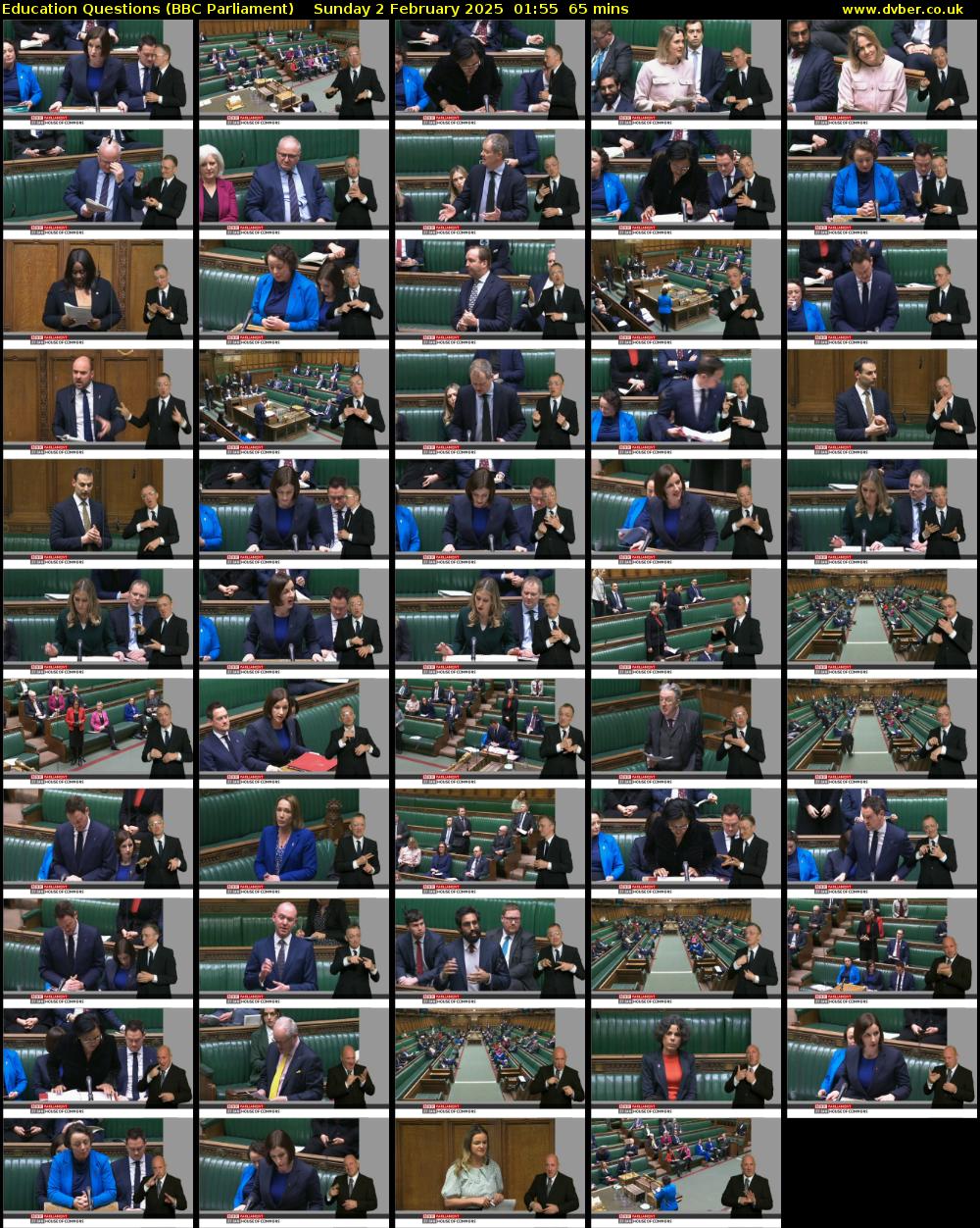 Education Questions (BBC Parliament) Sunday 2 February 2025 01:55 - 03:00