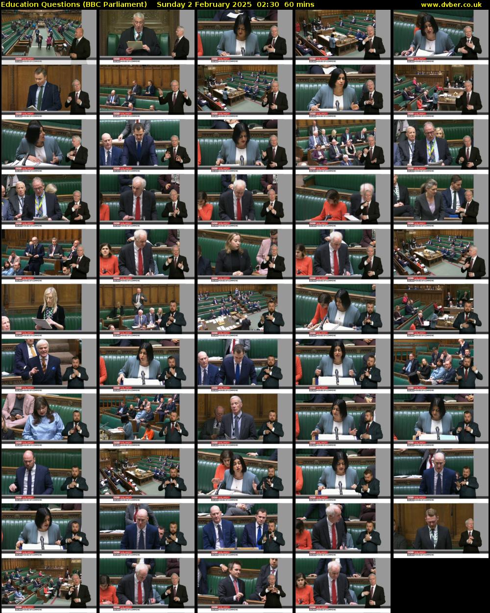 Education Questions (BBC Parliament) Sunday 2 February 2025 02:30 - 03:30