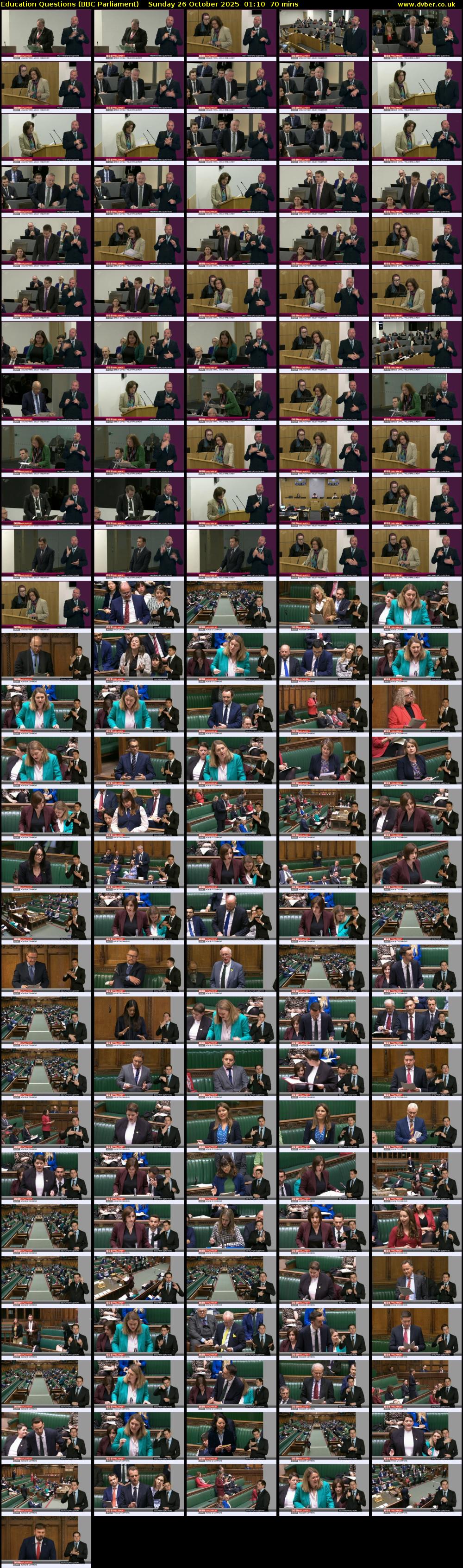 Education Questions (BBC Parliament) Sunday 26 October 2025 01:10 - 02:20