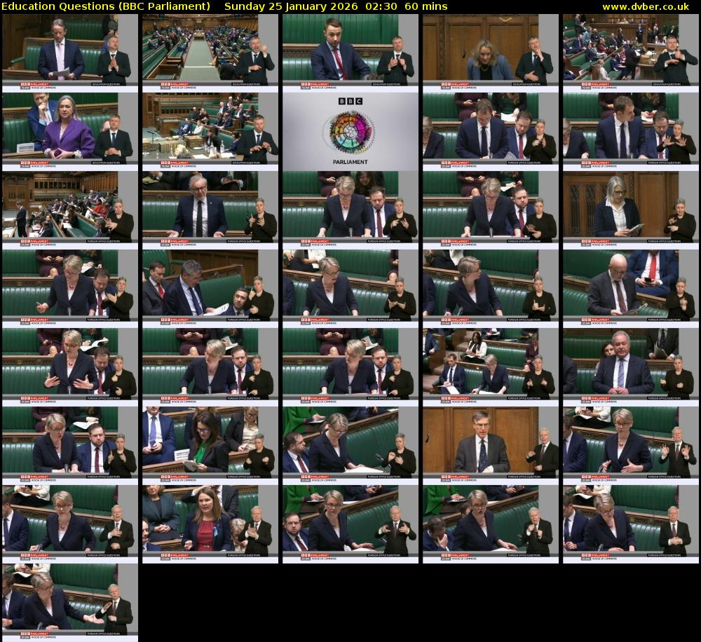 Education Questions (BBC Parliament) Sunday 25 January 2026 02:30 - 03:30